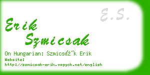 erik szmicsak business card